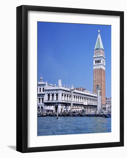 Doges Palace and the Campanile, St. Marks Square, Venice, Unesco World Heritage Site, Veneto, Italy-Guy Thouvenin-Framed Photographic Print