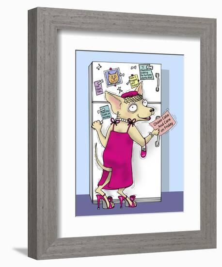 Doggie at the Fridge-Linda Braucht-Framed Giclee Print