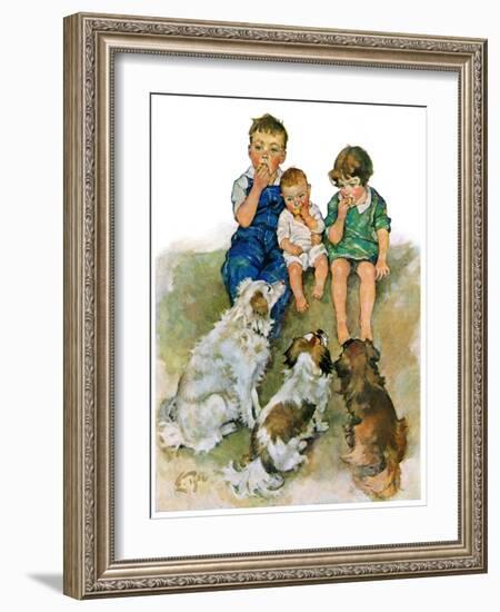 "Doggie Beggars,"May 31, 1930-Ellen Pyle-Framed Giclee Print