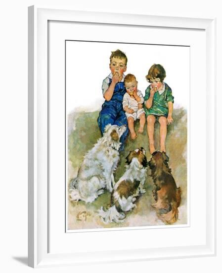 "Doggie Beggars,"May 31, 1930-Ellen Pyle-Framed Giclee Print