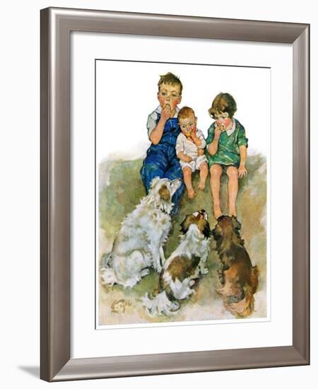 "Doggie Beggars,"May 31, 1930-Ellen Pyle-Framed Giclee Print