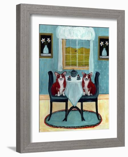 Doggie Tea Time-Cheryl Bartley-Framed Giclee Print