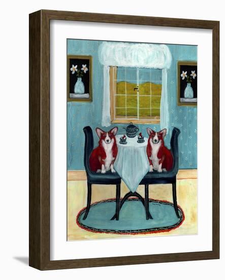 Doggie Tea Time-Cheryl Bartley-Framed Giclee Print