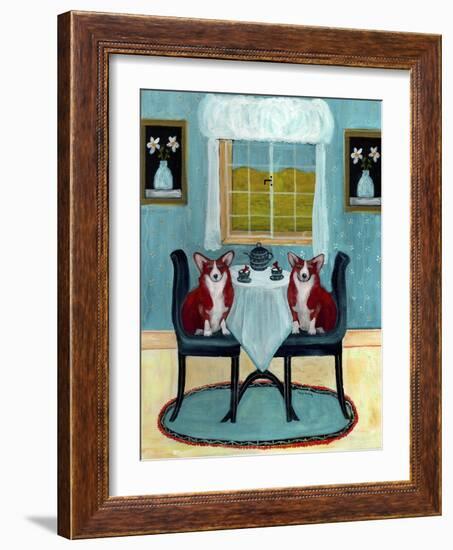 Doggie Tea Time-Cheryl Bartley-Framed Giclee Print