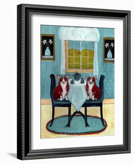 Doggie Tea Time-Cheryl Bartley-Framed Giclee Print