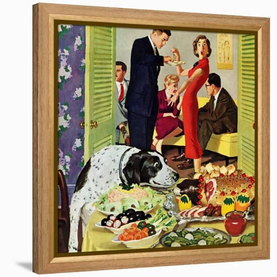 "Doggy Buffet", January 5, 1957-Richard Sargent-Framed Premier Image Canvas