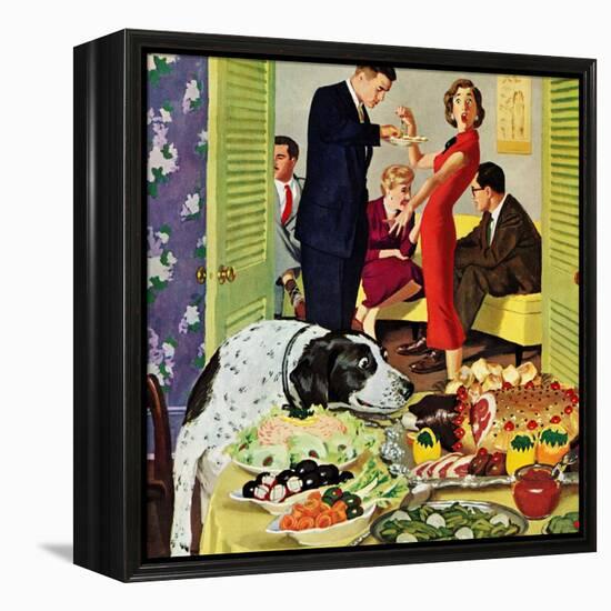 "Doggy Buffet", January 5, 1957-Richard Sargent-Framed Premier Image Canvas