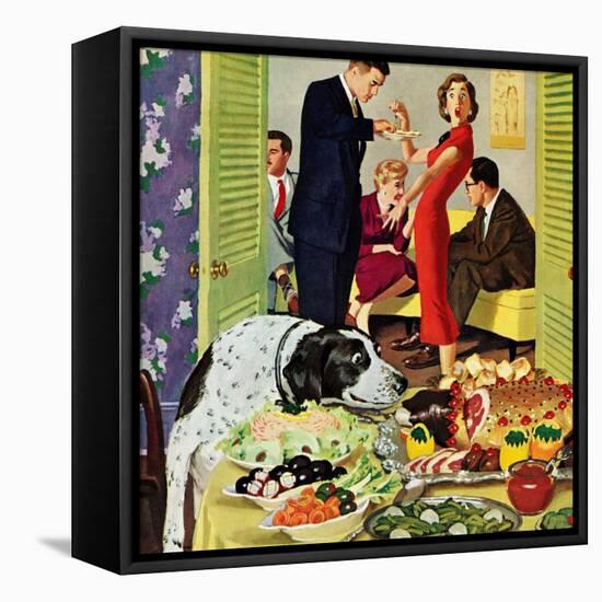 "Doggy Buffet", January 5, 1957-Richard Sargent-Framed Premier Image Canvas