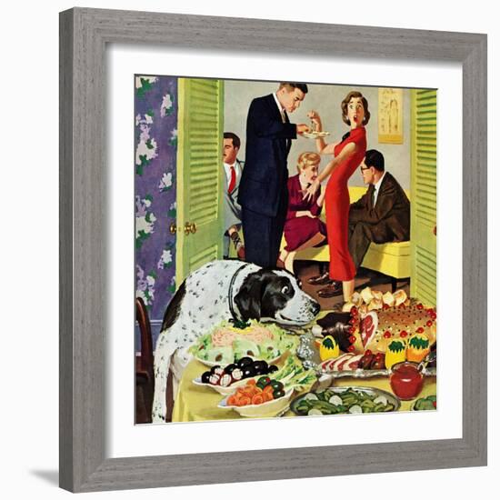 "Doggy Buffet", January 5, 1957-Richard Sargent-Framed Giclee Print