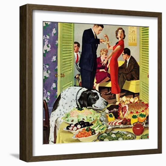 "Doggy Buffet", January 5, 1957-Richard Sargent-Framed Giclee Print