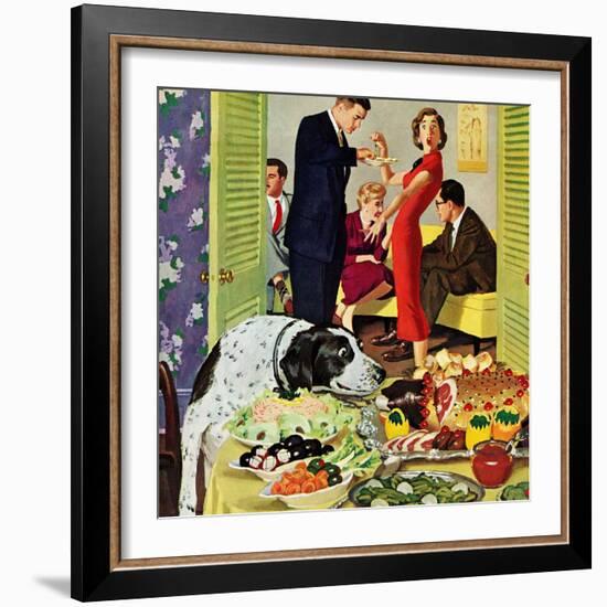 "Doggy Buffet", January 5, 1957-Richard Sargent-Framed Giclee Print