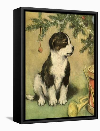 Doggy-Vintage Apple Collection-Framed Premier Image Canvas