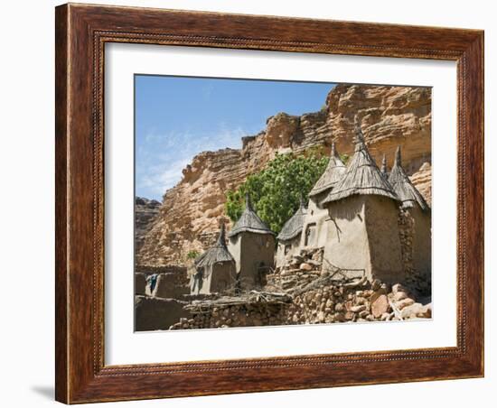 Dogon Country, Tereli, Granaries at Tereli - a Typical Dogon Village at the Base of the Bandiagara -Nigel Pavitt-Framed Photographic Print