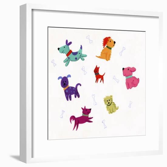 Dogs and Bones-Beverly Johnston-Framed Giclee Print