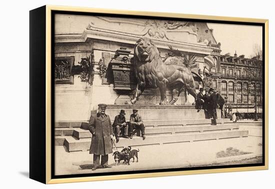 Dogs at the Base of the Statue in Place De La République, Paris, 1905-null-Framed Premier Image Canvas