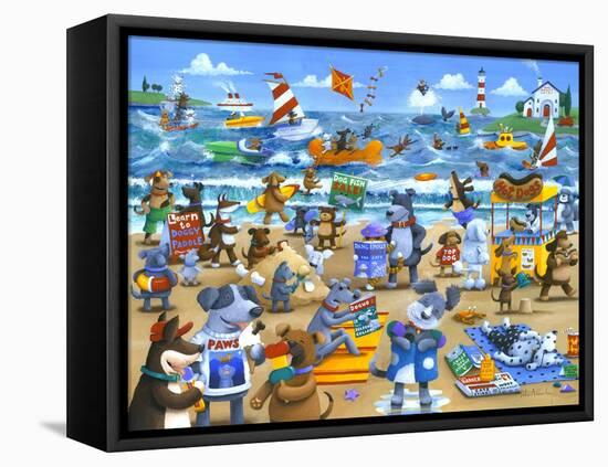 Dogs Beach-Peter Adderley-Framed Stretched Canvas