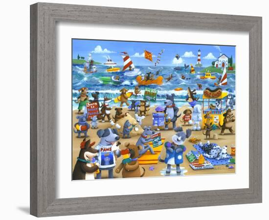 Dogs Beach-Peter Adderley-Framed Art Print