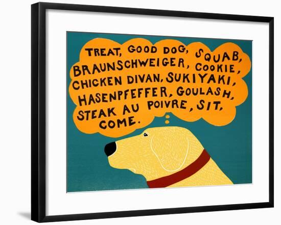 Dogs Can Only Learn A Few Words Yellow-Stephen Huneck-Framed Giclee Print