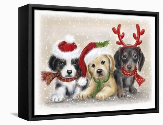 Dogs Christmas-MAKIKO-Framed Premier Image Canvas