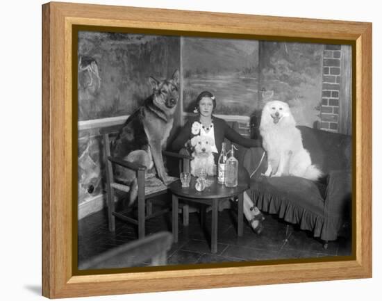 Dogs Club Cocktail Bar-null-Framed Premier Image Canvas