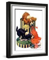 "Dogs Eating Hat,"July 14, 1928-Robert L. Dickey-Framed Giclee Print