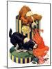 "Dogs Eating Hat,"July 14, 1928-Robert L. Dickey-Mounted Giclee Print