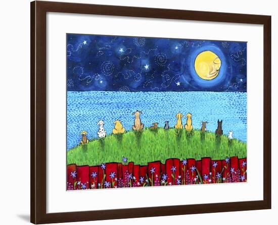 Dogs Full Moon-Shelagh Duffett-Framed Giclee Print