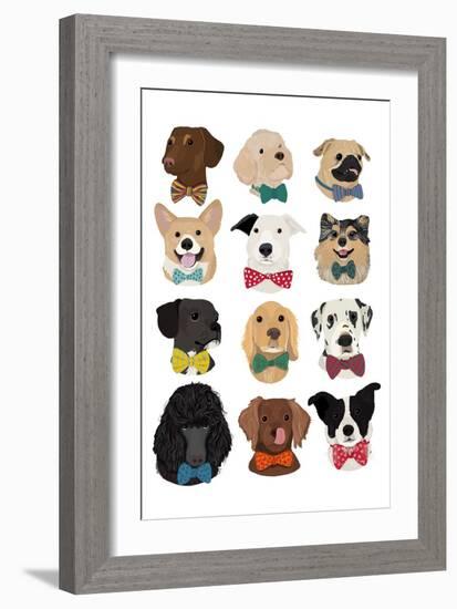 Dogs in Bow Ties-Hanna Melin-Framed Art Print