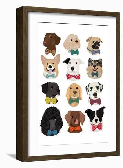 Dogs in Bow Ties-Hanna Melin-Framed Art Print