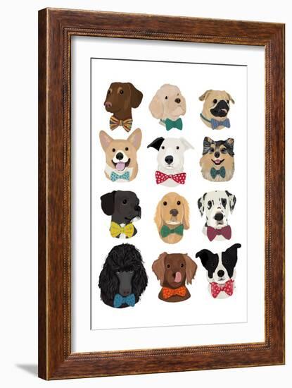 Dogs in Bow Ties-Hanna Melin-Framed Art Print