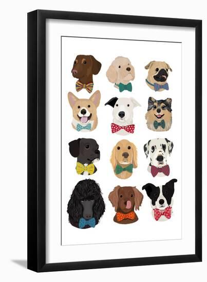 Dogs in Bow Ties-Hanna Melin-Framed Art Print