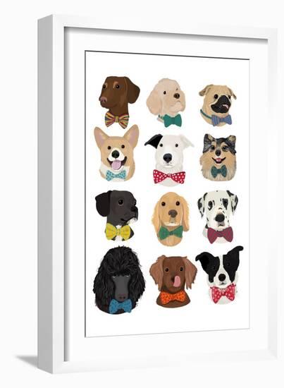 Dogs in Bow Ties-Hanna Melin-Framed Art Print