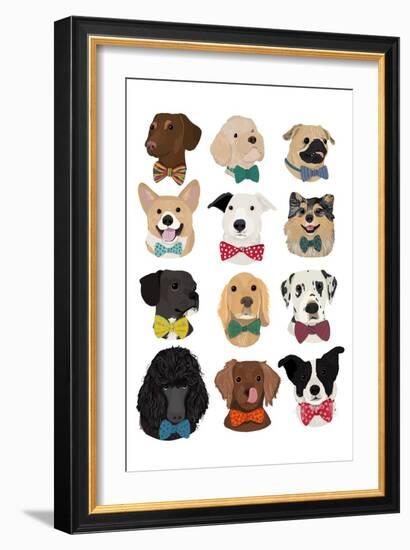 Dogs in Bow Ties-Hanna Melin-Framed Art Print