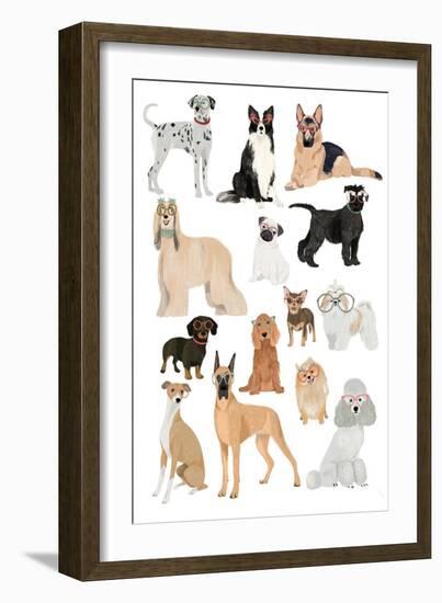 Dogs in Glasses Print-Hanna Melin-Framed Giclee Print
