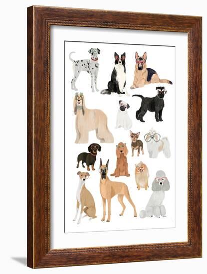 Dogs in Glasses Print-Hanna Melin-Framed Giclee Print