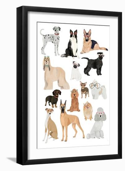Dogs in Glasses Print-Hanna Melin-Framed Giclee Print