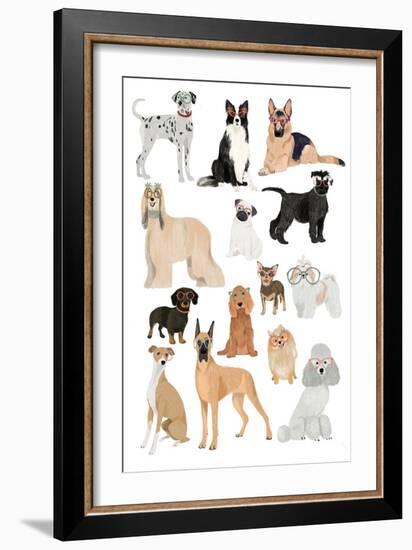 Dogs in Glasses Print-Hanna Melin-Framed Giclee Print