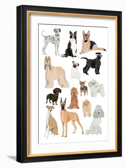 Dogs in Glasses Print-Hanna Melin-Framed Giclee Print