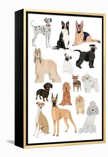 Dogs in Glasses Print-Hanna Melin-Framed Premier Image Canvas