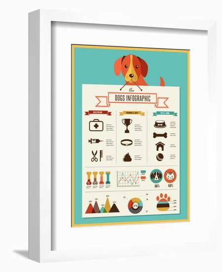 Dogs Infographics - Vector Illustration and Icon Set-Marish-Framed Art Print