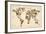 Dogs Map of the World Map-Michael Tompsett-Framed Art Print