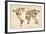 Dogs Map of the World Map-Michael Tompsett-Framed Art Print