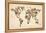 Dogs Map of the World Map-Michael Tompsett-Framed Stretched Canvas