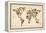 Dogs Map of the World Map-Michael Tompsett-Framed Stretched Canvas