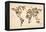 Dogs Map of the World Map-Michael Tompsett-Framed Stretched Canvas