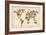 Dogs Map of the World Map-Michael Tompsett-Framed Premium Giclee Print