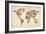 Dogs Map of the World Map-Michael Tompsett-Framed Premium Giclee Print