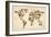 Dogs Map of the World Map-Michael Tompsett-Framed Art Print