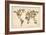 Dogs Map of the World Map-Michael Tompsett-Framed Art Print