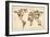 Dogs Map of the World Map-Michael Tompsett-Framed Art Print